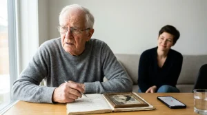 Spomin po možganski kapi – starejši moški z zmedenim izrazom